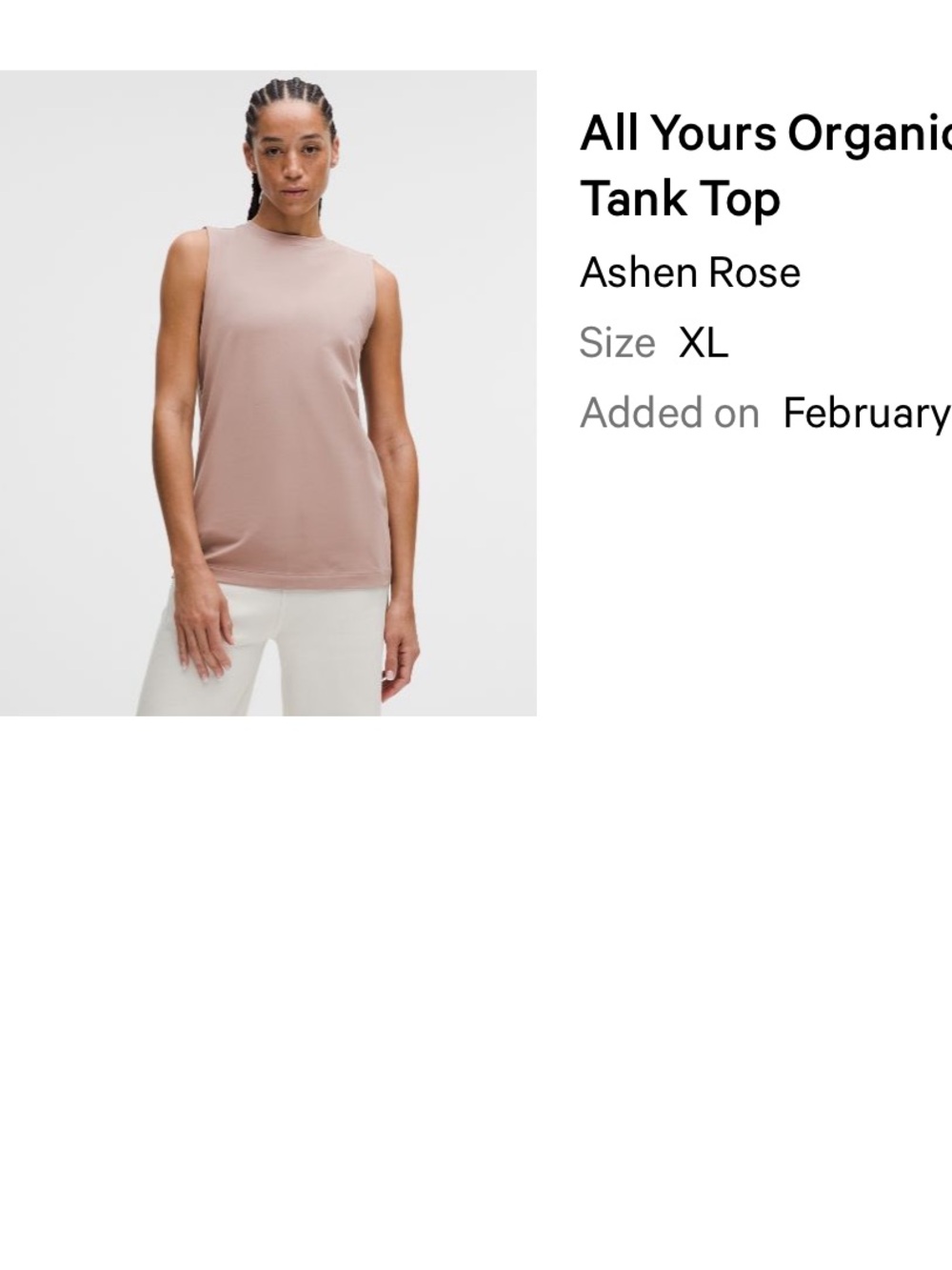 lululemon athletica All Yours Organic Tank Top - Ashen Rose
